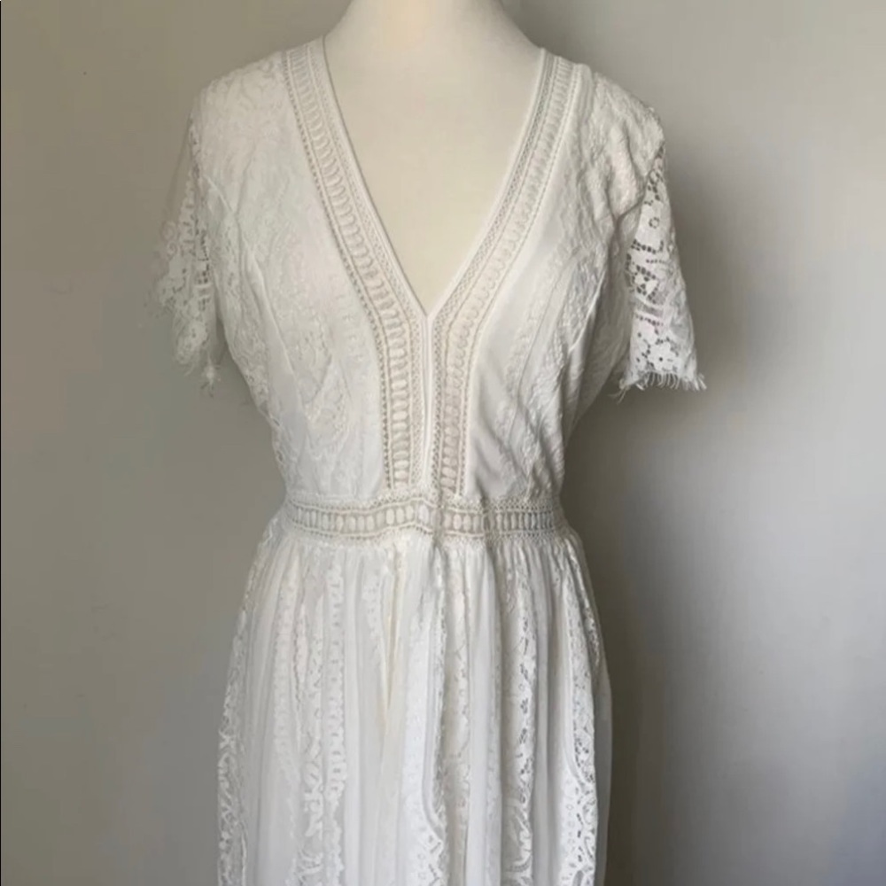 Beautiful white lace maxi dress.